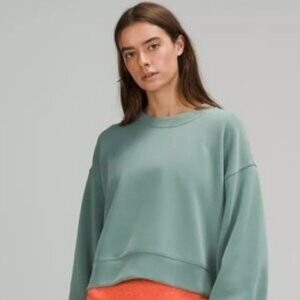 Lululemon Perfectly Oversized Cropped Crew - Softstreme Tidewater Teal (Size 0)